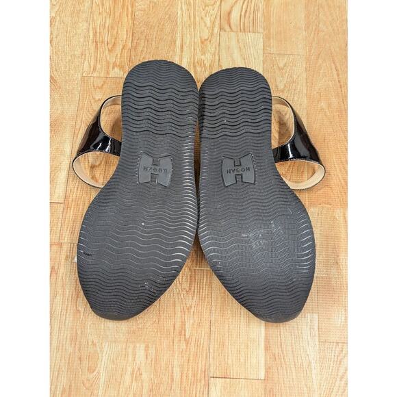 HOGAN womens platform sandals size EU 37.5 US 7 white and black ankle strap - Picture 8 of 9